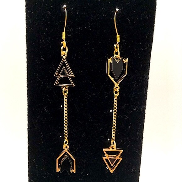 Elegant Art Deco Flapper Drop Earrings - Picture 4 of 5